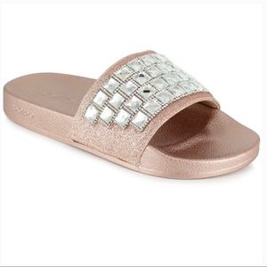 Bebe Flashie metallic slides